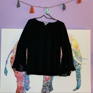 Calvin Klein black bell sleeve blouse